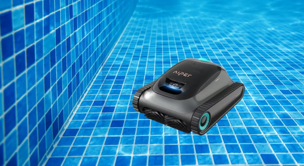 AIPER Scuba S1 (2026 Upgrade) robotski čistač tijekom čišćenja dna bazena