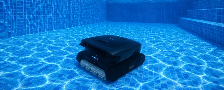 Beatbot AquaSense 2 Ultra robotski čistač bazena tijekom čišćenja dna bazena.