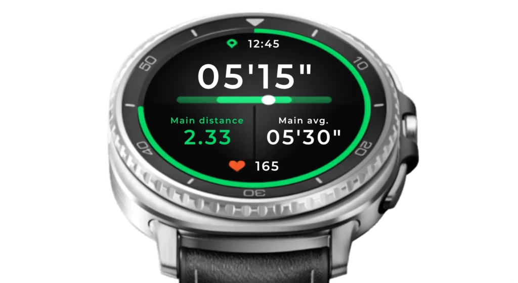 Samsung Galaxy Watch8 Classic s prikazom podataka o trčanju